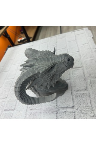 Dekoratif Ejderha Heykeli Özel Tasarım Mitolojik Figür 22x17 Cm