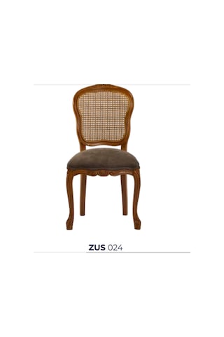 Bengimobilya Sandalye Zus024 Hasır Sırt Model Kayın Oymalı Çizgili Ayak Baby F