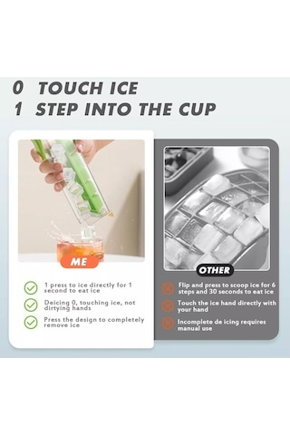 Besthome1 Yeni Nesil Tek Tık Açık 6 Hücre Buzluk Seti - Yiyecek Grubu Pc+pp Materyal, Dökülme Engeli Kapağı, Ev/kolej İçin Yeşi Çok Renkli