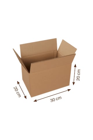 30x20x20 Cm Bc Dalga Karton Kutu, Koli, Taşıma Kolisi, Kargo Kutusu 1 Adet 1