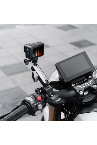 Ga96 Bisiklet Ve Motosiklet İçin Kamera Alüminyum Gidon Tutucu Insta-360 X5 X4 X3 X2/go 3s/go 3/gopro Hero 13 12 11 10 9 8/djı Osmo Pocket 3/2/action 5/4/3/2 Siyah