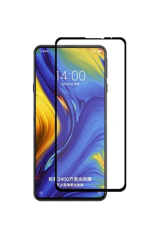 Xiaomi Mi Mix 3 Full Glue Full Kaplama Tempered Cam Ekran Koruyu Siyah
