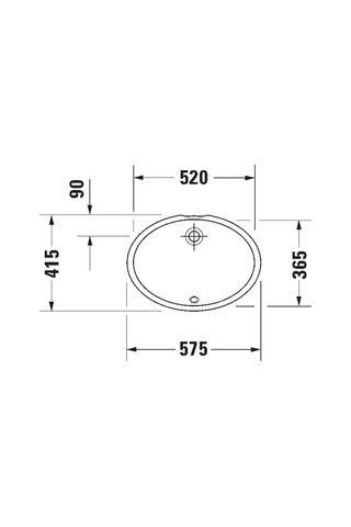 Duravit - Dune Tezgahaltı Hilton Lavabo Beyaz 52 Cm - 0481570000- Beyaz