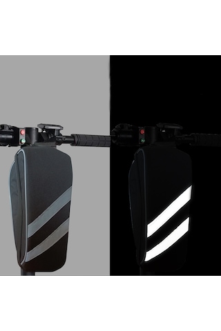 Microcase Taşınabilir 3 Bölmeli Flaşörlü Scooter Bisiklet Çanta Al4249 Siyah