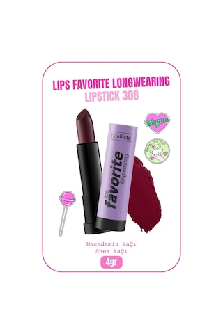 Callista Lips Favorite Longwearing Lipstick Kalıcı Ruj 308 Vampy Like