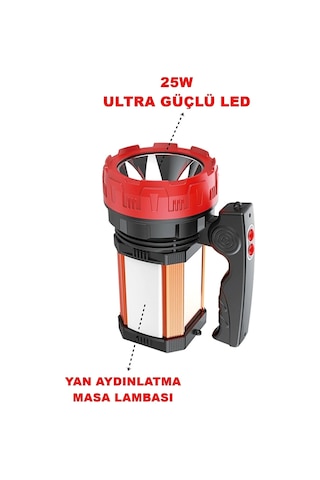 8100-yp 25w Ultra Güçlü Şarjlı El Feneri Projektör Sos Powerbank Usb Çıkış 25w Yan Aydınlatma Nocolor-77ddc489