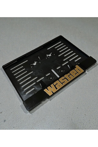 Motorsiklet Wasted Plakalık Sarı Kabartmalı Krom Yazı 1 Adet Motor Plakası