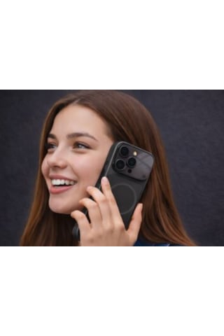 Ag Glass Apple Uyumlu iPhone 15 Puro Telefon Kılıfı Siyah
