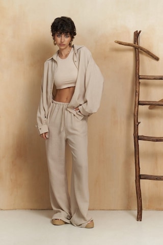 Mai Collection Mai Studios Co. Pedasa Bej Gömlek Pantolon Takım Bej
