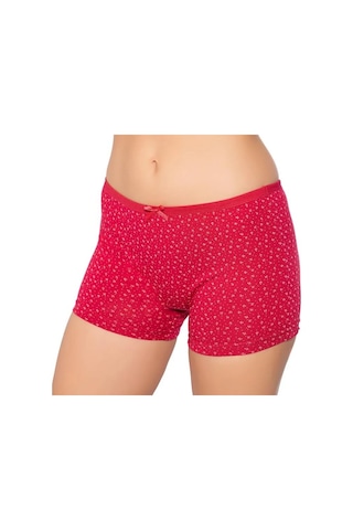 12 Adet Gümüş Bayan Desenli Likralı Empirme Şort Boxer 3098 Çok Renkli