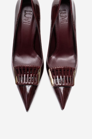 Luvishoes Guernı Bordo Baskı Kadın Topuklu Ayakkabı Bordo