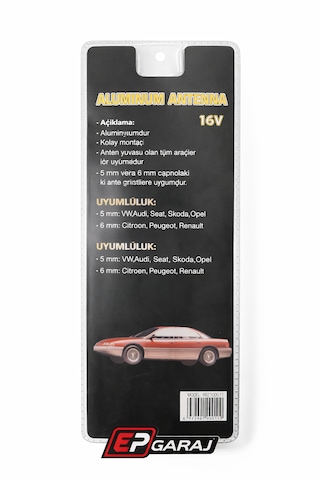 Alüminyum Kısa Anten 16v Universal Oto Anteni 5mm 6mm Uyumlu Spor Anten