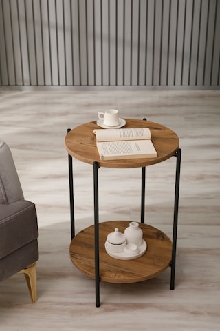 Arpelia Yuvarlak Tablalı İki Katlı Sehpa Q42x60 Cm