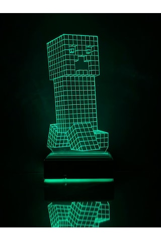 Çocuklara Özel 3D Minecraft Led Masaüstü Ve Gece Lambası