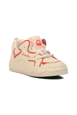 United Colors Of Benetton Bej-kırmızı Kadın Sneaker Benetton Bnı-10100 Z Bej-kırmızı Bej - Kırmızı