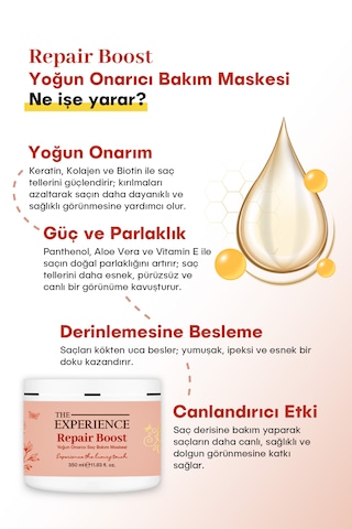 The Experience Repair Boost Yoğun Onarıcı Saç Bakım Maskesi 350 ML