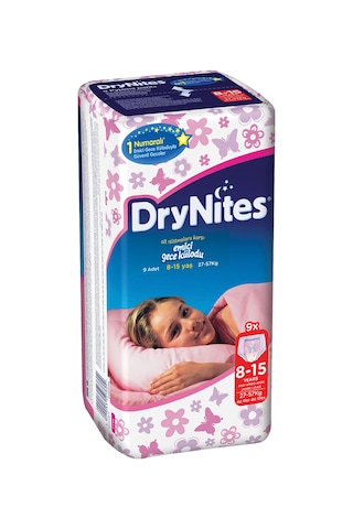 Huggies Dry Nites Kız Emici Gece Külodu 8-15 Yaş 27-57 KG 9 Adet