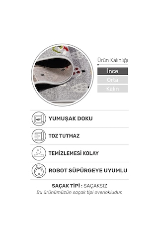 Oyun Şehri Çocuk Oyun Halısı 3 Boyutlu Araba Yolu Desenli, Tozumaz, Kolay Temizlik, Jüt Tabanlı Gri