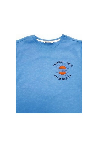 Çikoby Erkek Çocuk Pamuklu Summer Yazılı Tshirt-14593 Mavi