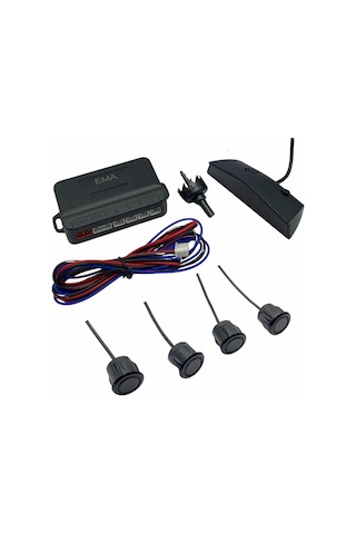 Park Sensörü Ses İkazlı+mini Göstergeli 4 Gözlü Ön 18.5 Mm Siyah