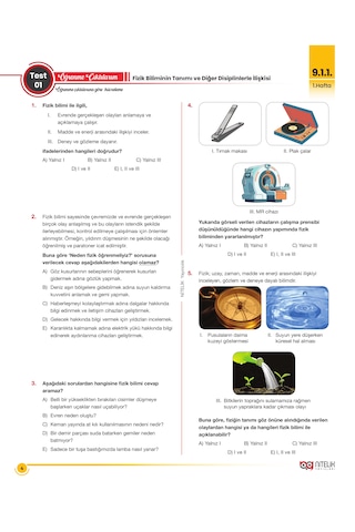 Nitelik Yayınları 9. Sınıf Fizik Beceri Temelli 34 Haftalık 4 Fasikül Video Çözümlü Soru Kitabı Kk3048