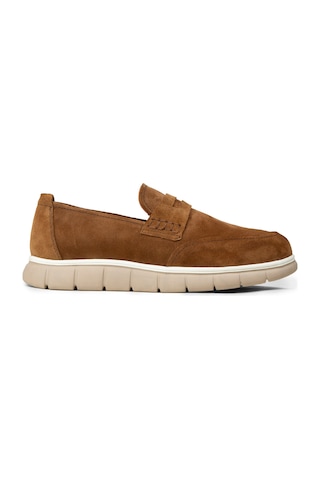 Deery Erkek Hakiki Süet Taba Renk Loafer Ayakkabı - 02045mtbae01