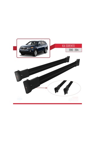 Kia Sorento 2010-2014 Arası Fly Model Ara Atkı Tavan Barı Siyah