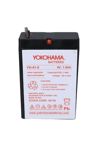 Yokohama Yh-41.8 4 Volt - 1.8 Amper Akü 50x76x22 Mm