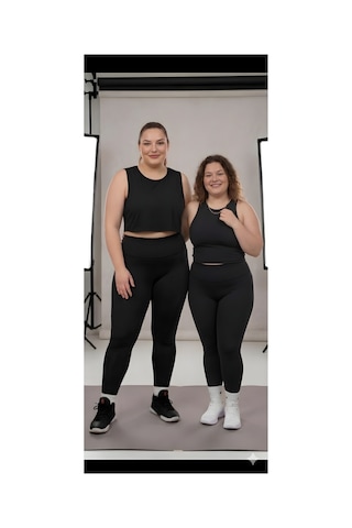 Sngl Tekstil Uzun Boylular İçin Büyük Beden Tayt 3xl-4xl-5xl-6xl-7xl-8xl Siyah