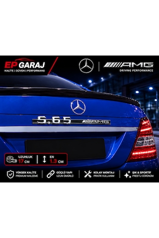 Mercedes S65 Amg Bagaj Yazısı Arka Amblem Metal Krom Tasarım