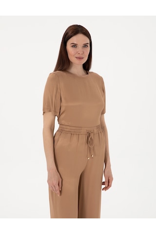 Pierre Cardin Kadın Kahverengi Kısa Kollu Bluz 50301143-vr029 Kahverengi