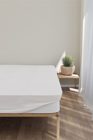 Evony Sıvı Geçirmez Fitted Çift Kişilik Alez 150x200+30 Cm Beyaz