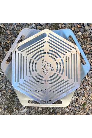 Kamp Ayısı Campytri Grill Max : Katlanabilir Izgara Mangal - 2mm Galvaniz Çelik, Taşıma Çantalı Özel Tasarım Gri