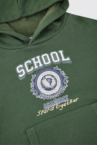 Panço Kız Çocuk Kapüşonlu Yeşil Sweatshirt