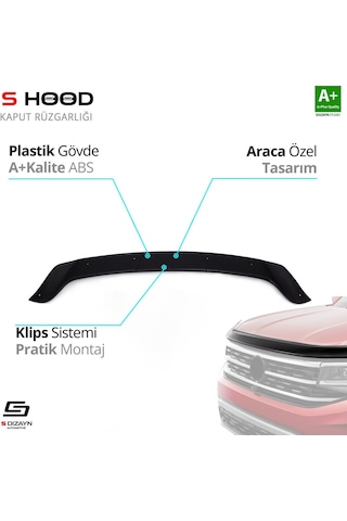 S-dizayn Opel Zafira Abs Plastik Kaput Rüzgarlığı 2019 Üzeri A+kalite