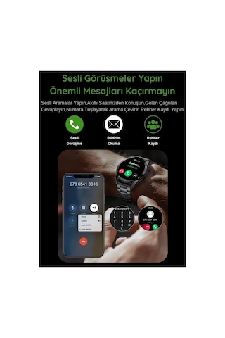 Erkek Kol Saati Akıllı Saat Amoled Ekran 3 Kordonlu Smart Watch 4 Pro