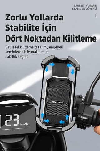 Motosiklet Bisiklet Scooter Telefon Tutucu Siyah