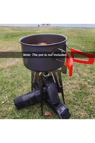 Geeroyoo Katlanır Kamp Ocağı Desteği - Paslanmaz Çelik Portatif Izgara Ve Tencere Standı 17.3x20cm
