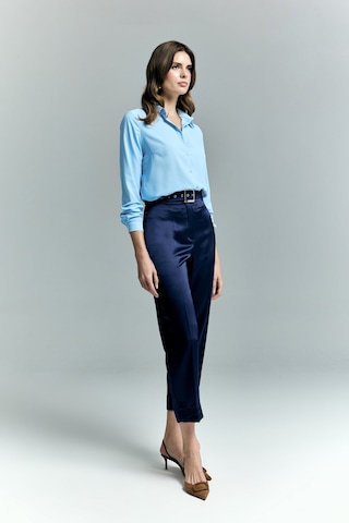 Lisa Saten Duble Paça Pantolon - Lacivert-137243 Lacivert