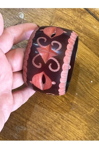 Oyma Kemik Kadın Hint Bileziği Çap 7 Cm 1212181897066g Bordo