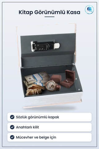 Kitap Görünümlü Metal Gizli Kasa Anahtarlı Kilit Kamuflaj Hediyel