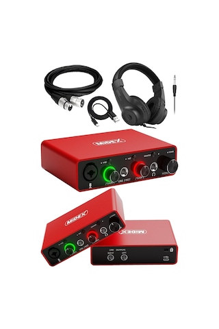 Glx-700rd-h Üst Segment Usb Stüdyo Ses Kartı 2 Giriş 2 Çıkış 24bit/192khz Kulaklık Ve Kablo Dahil