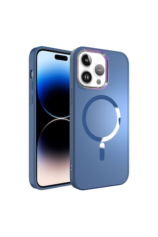 Apple Uyumlu iPhone 14 Pro Max Uyumlu Magsafe Wireless Şarj Özellikli Zore Stil Kılıf-sierra Mavi Sierra Mavi -