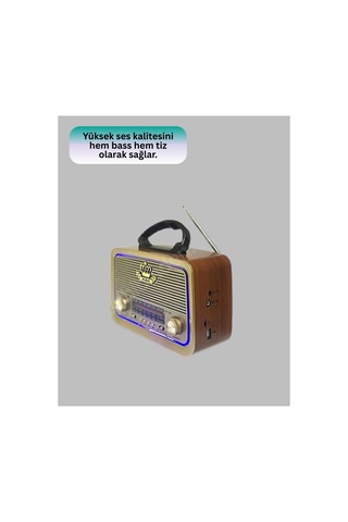 Taşınabilir Nostalji Ra Bluetooth Usb Aux Girişli