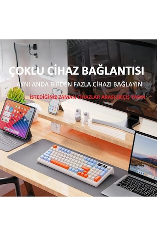Kablosuz Rgb Gaming Oyuncu Klavye Tft Led Ekranlı