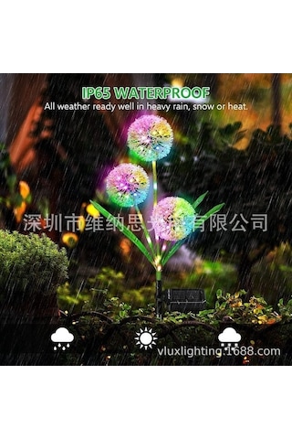 Besthome1 3 Başlı Güneş Enerjili Bahçe Yol Işığı, 2 Kutulu, Renk Değişen, Ip44 Su Geçirmez