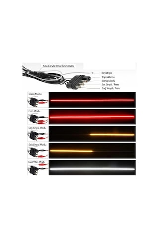 3 Modlu Off Road Bagaj Sinyalli Kayar Led Lamba 120cm Bagaj Altı