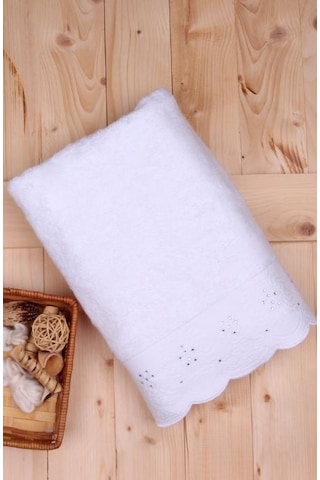Baveno Bambu 76X137 Banyo Havlusu-Beyaz