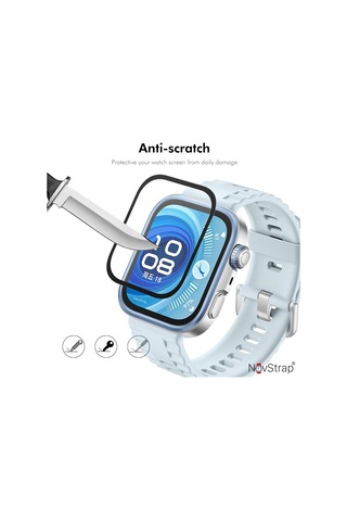 Novstrap Huawei Watch Fit 4 Pro İle Uyumlu Ekran Koruyucu Nano Esnek Cam Ekranı Tam Kapatan Ppma