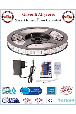 Rgb Animasyonlu Şerit Led - Kumandalı - 5 Metre